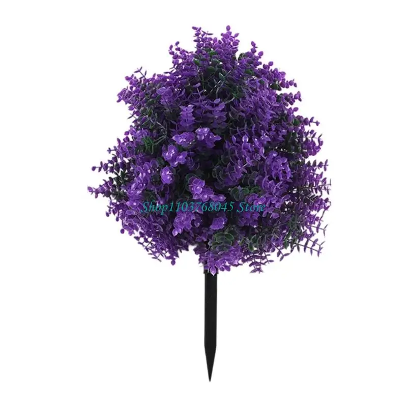 R53F Realistic Touch Faux Plant Stakes With Flexible Ground Anchors For Permanent Outdoor Eucalyptuses Greenery Display
