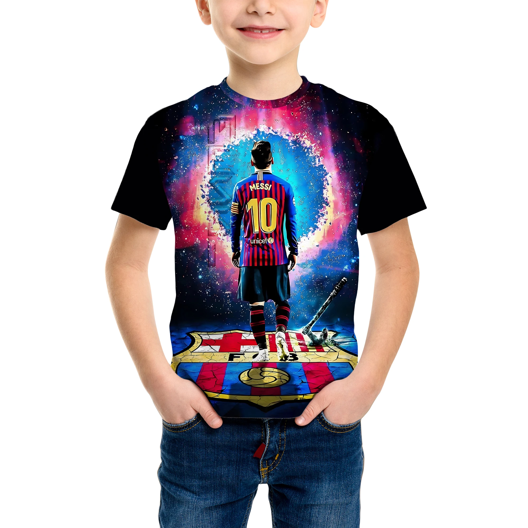

3D Pattern Printing Fashion T-Shirt Element Printing Summer New Boy Personalized Cool Tops Kids Funny T Shirt