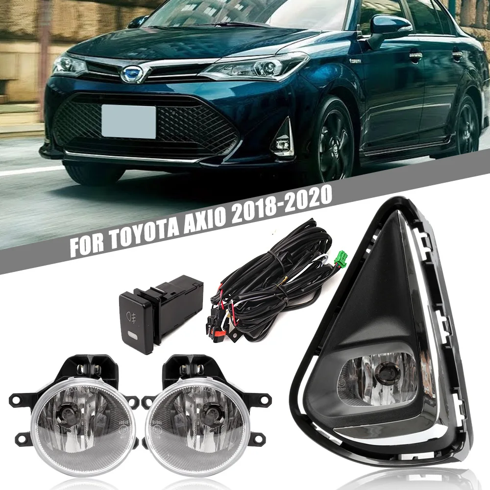 

July King Car Fog Lamp Assembly Kit compatible for Toyota Corolla Axio 2018-2020, 4300K Halogen Blub + Frame + Harness + Switch