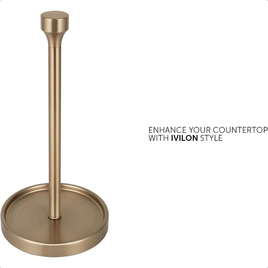 Countertop Paper Towel Holder Modern Bell End Minimalist Design Color Warm Gold