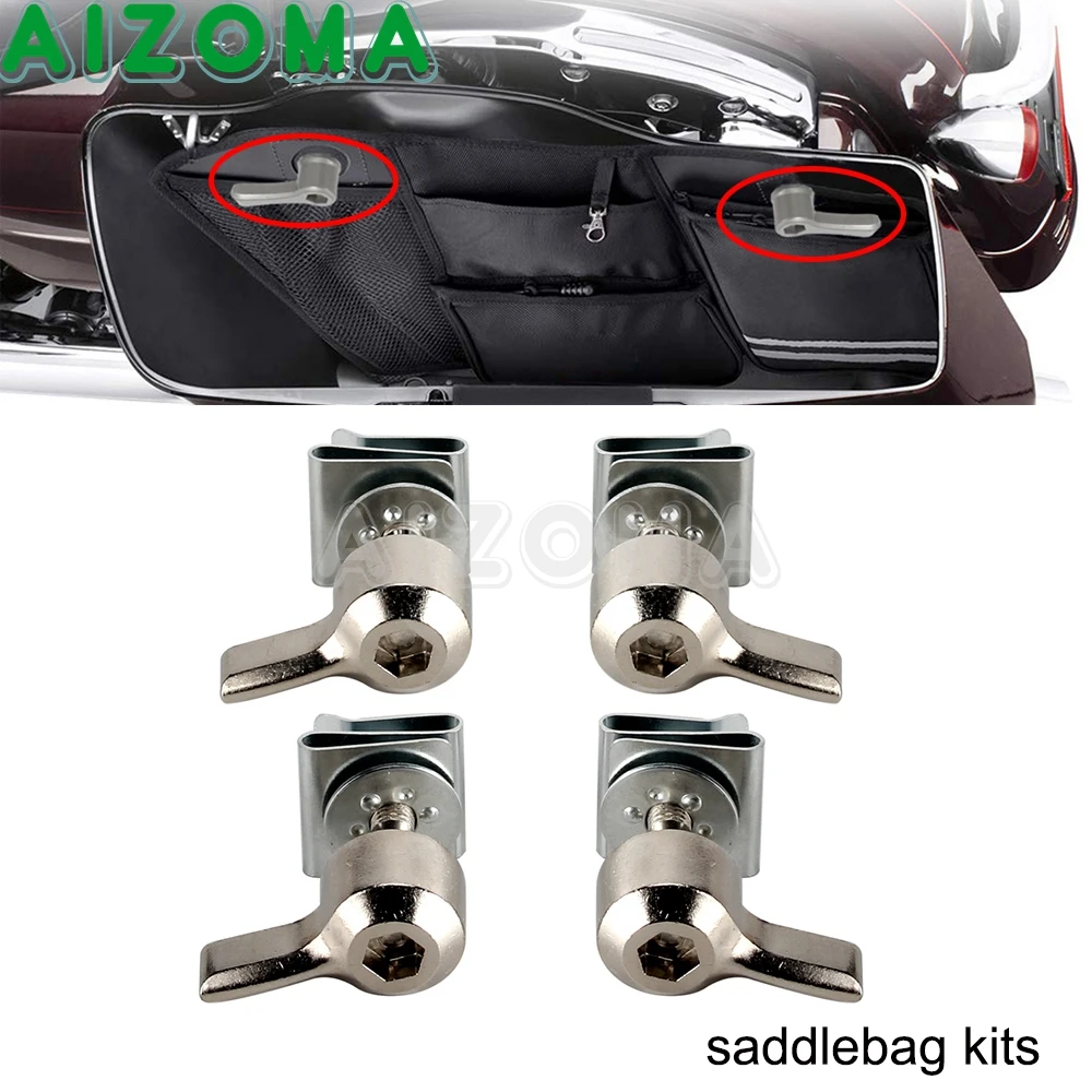 

Motorcycle Saddle Bag Lever Bolts Nuts Lock Clips Kits Screws For Harley Touring Dyna Softail Road Glide CVO Deluxe Mounting Set