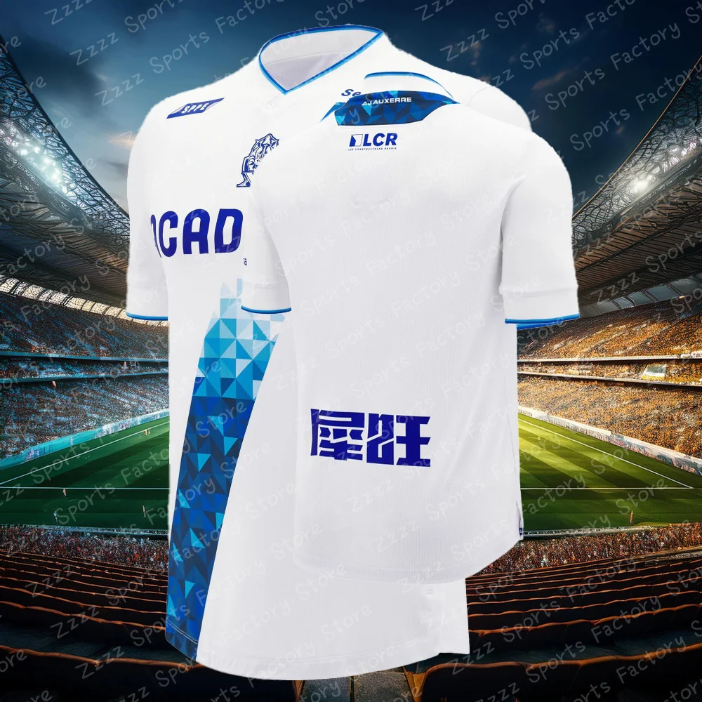 Ligue 1 24/25 AJ Auxerre Jersey Home/Away Adult Kids Training Sport Men's T Shirt Football Summer Short Sleeve Tops Soccer Tees