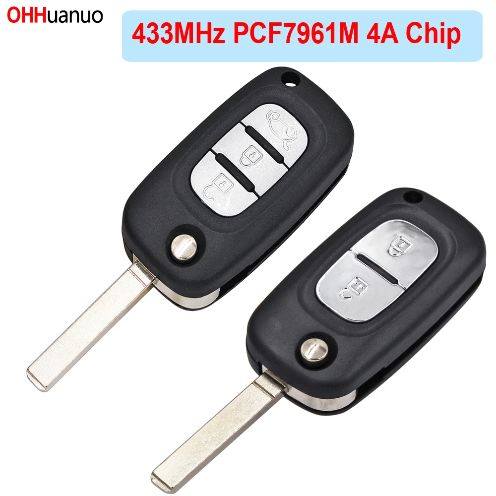 2B / 3B Flip Remote Key 433MHz PCF7961M 4A for Lada Granta Kalina Priora Vesta X-RAY XRAY 2015-2019 TWB1G767