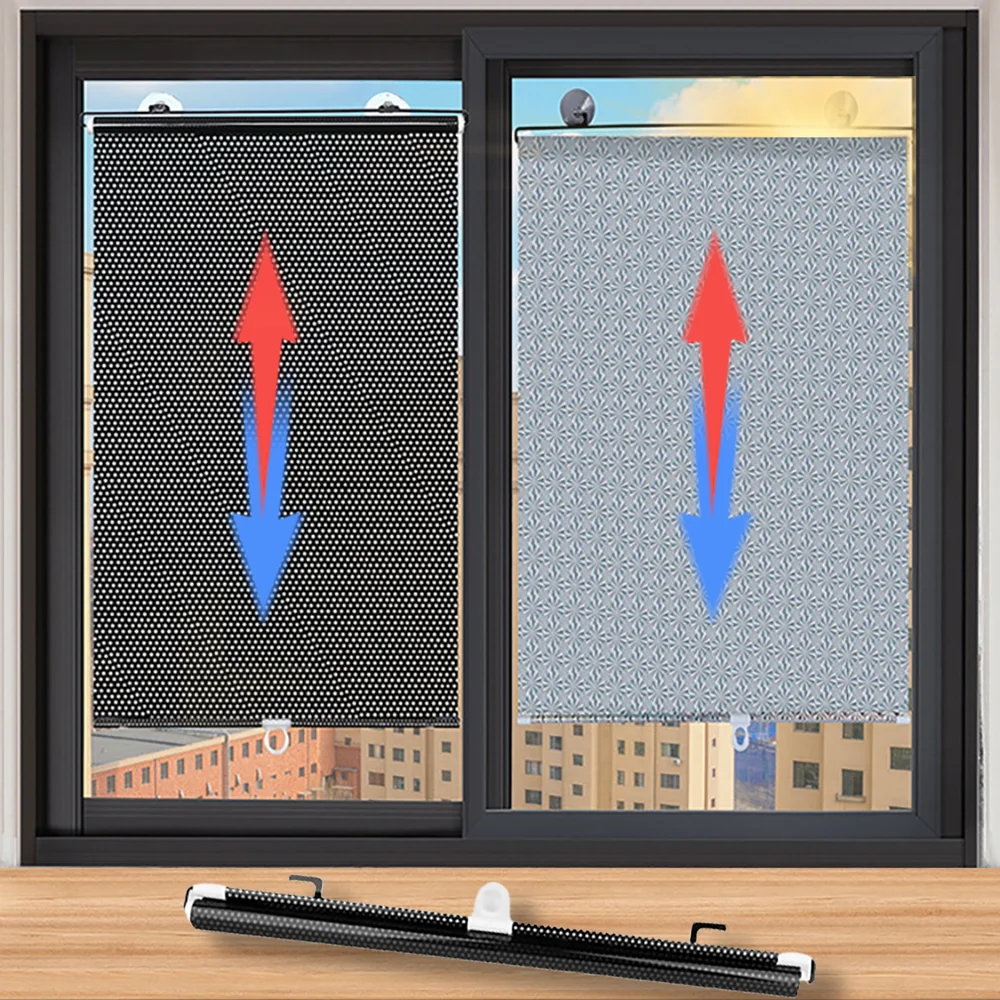 

Blackout Roller Curtain Automatic Shades Roller Blinds Car Windshield Sunshade Window Privacy Glass Film With Suction Cup