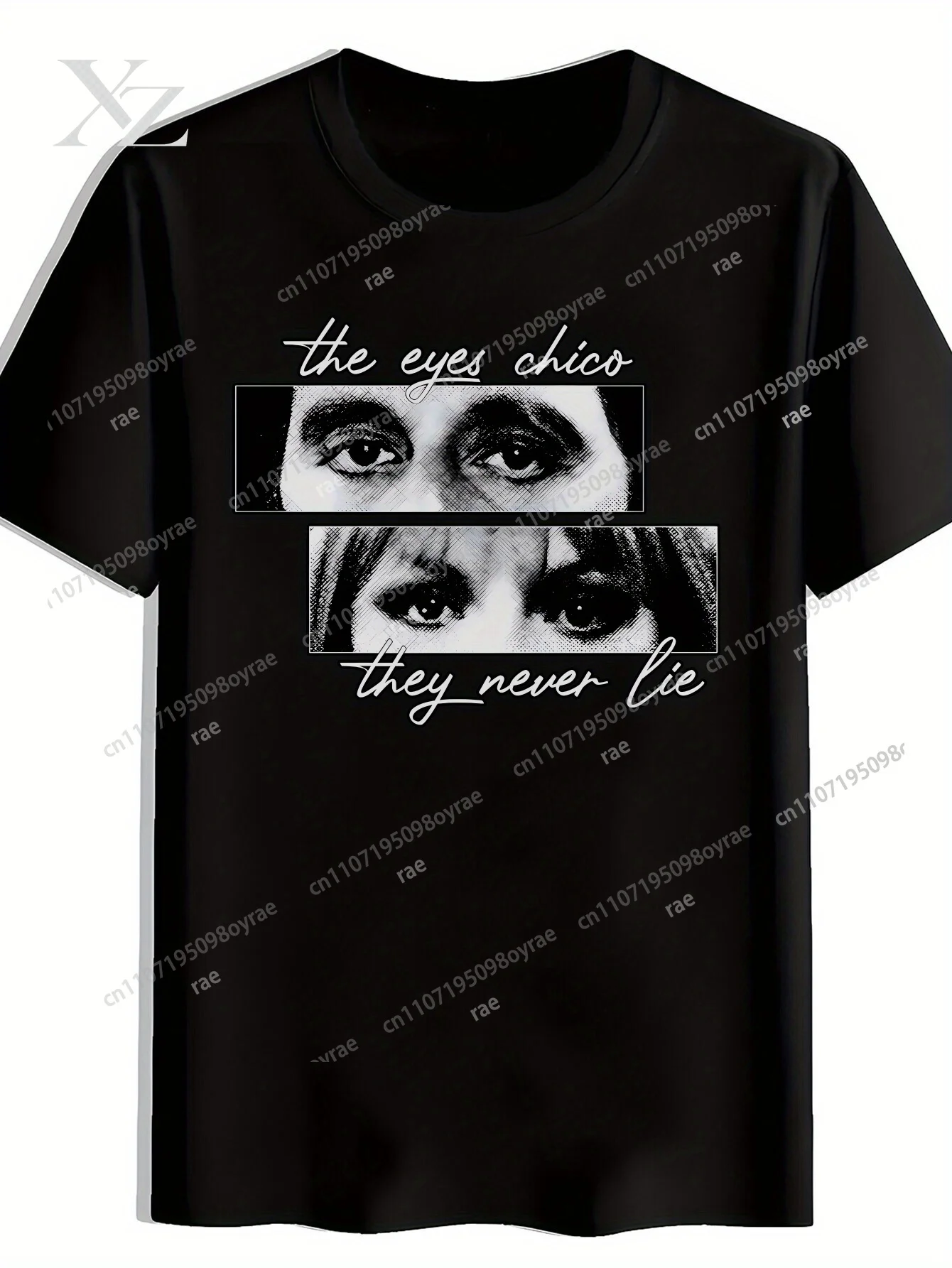 SCARFACE Men's Graphic T-Shirt The Eyes Chico They Never Lie Design Black Casual Short Sleeve Round Neck Summer Top