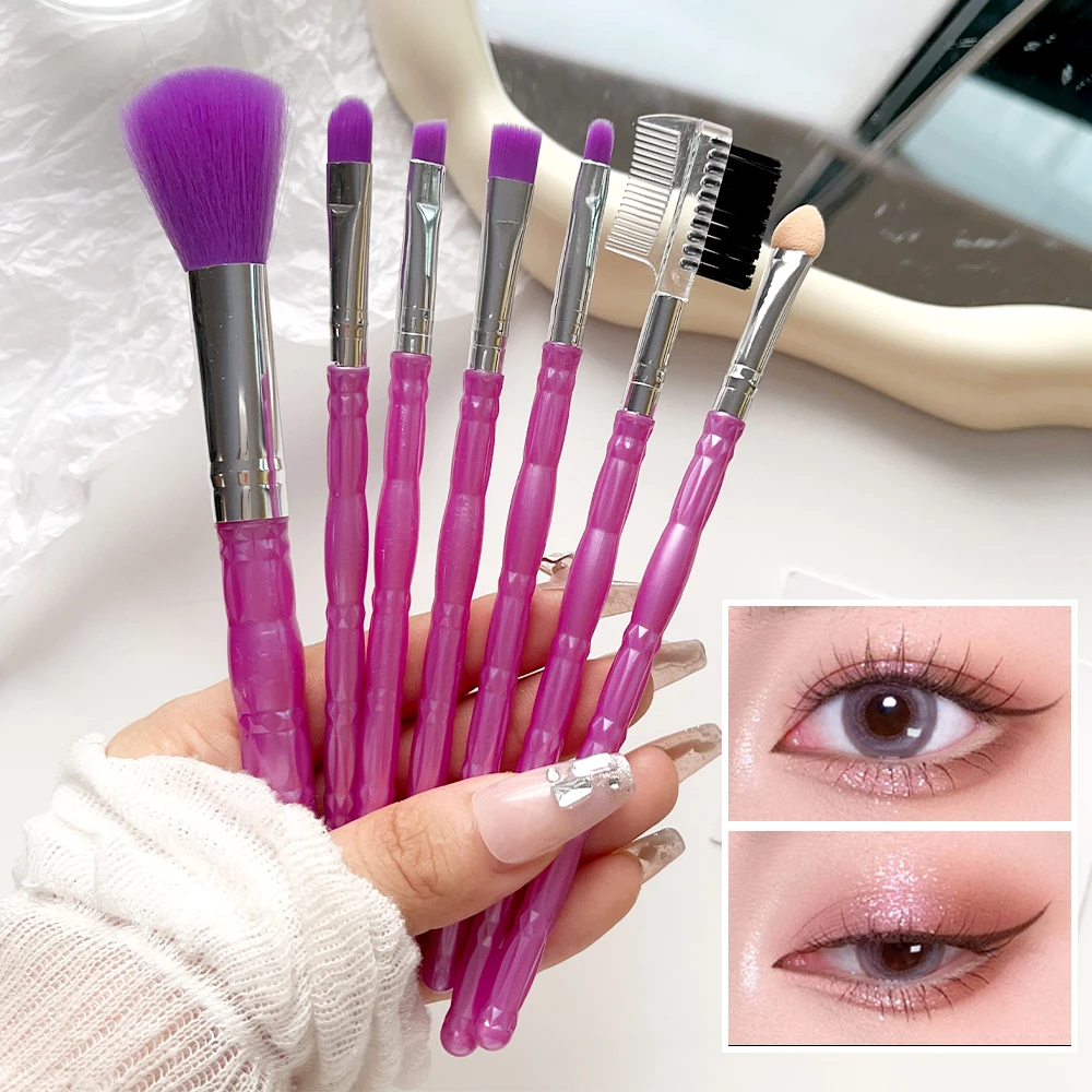 7 pz/set pennelli per il trucco degli occhi donna ombretto cosmetico fard polvere ombretto fondotinta Blush pennello per trucco portatile strumenti di bellezza