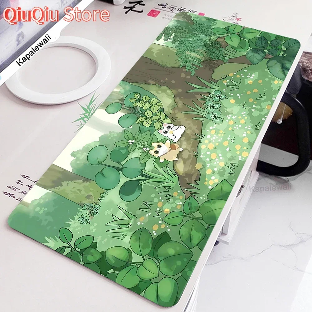 

Большой коврик для мыши, игровой коврик, расширенный зеленый растительный геймерский коврик для мыши, игровой стол, ковер, коврик для компьютерного стола, резиновый коврик для мыши XXXL