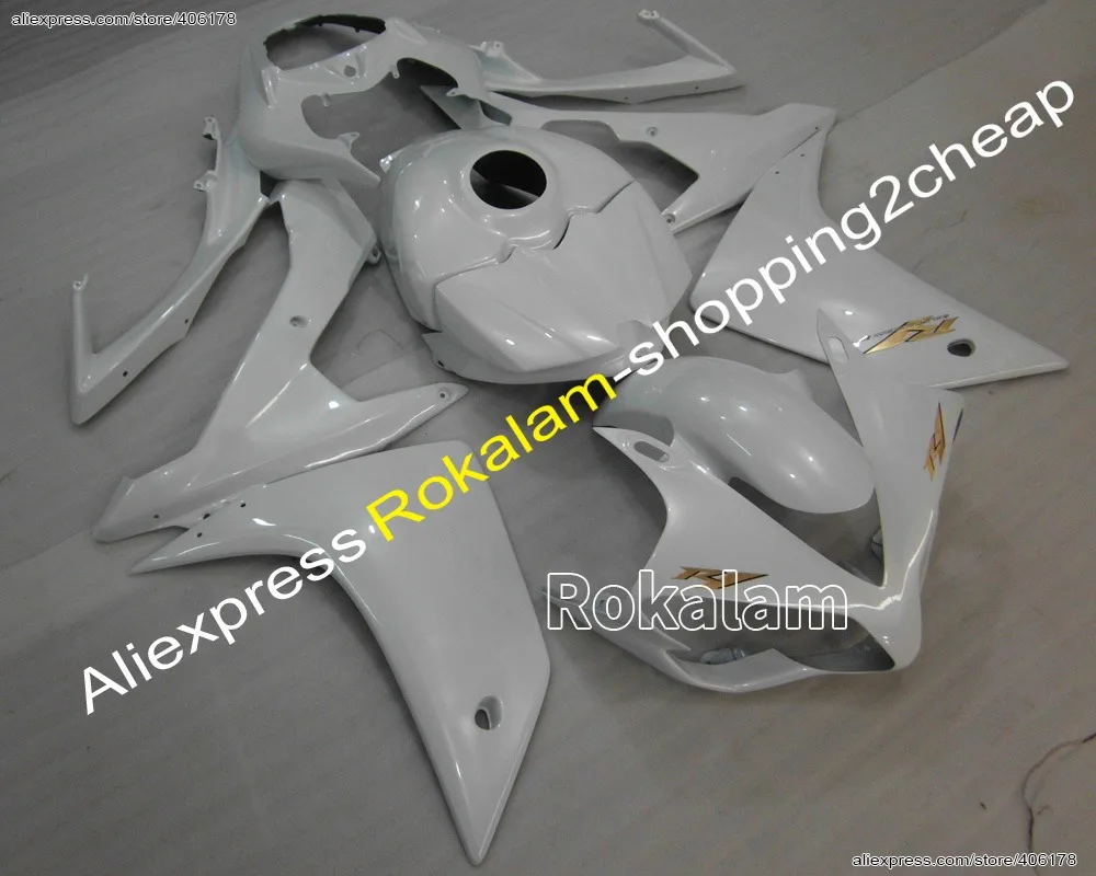 

Bodywork Fairing Set For Yamaha 2007 2008 YZF-R1 07 08 YZF R1 YZFR1000 White Custom Fairings Kit (Injection Molding)