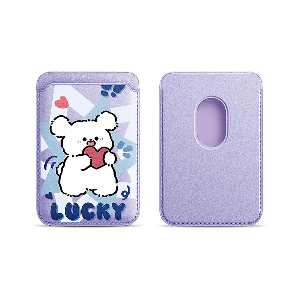 Lucky Puppy Leder-Kartenetui Handyhülle Kartenhalter für Magnetische Hülle Geeignet für alle iPhone Magsafe Karten-Handy-Rückseiten-Taschen – Detail 11