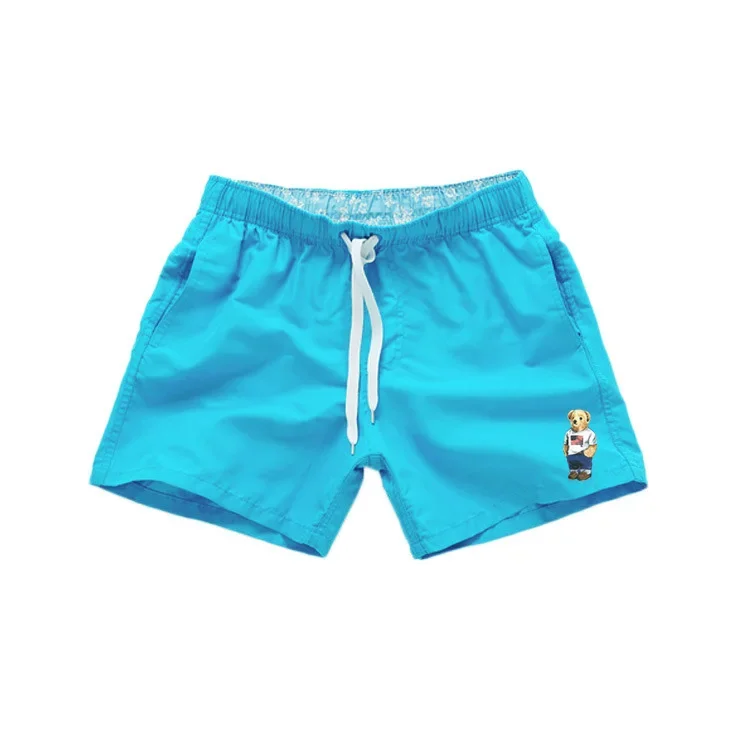 Asiatische Größe Herren Polo Bear Badeshorts Schnelltrocknend Elastischer Bund Kordelzug Strand-Boardshorts Lässige Sommer-Badebekleidung Schwarz – Detail 12