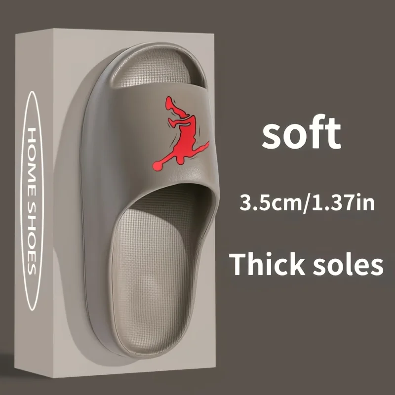 Men Basketball Player Print EVA Slides 3.5cm Thick Sole Soft Non Slip Indoor Outdoor Fashion Slippers