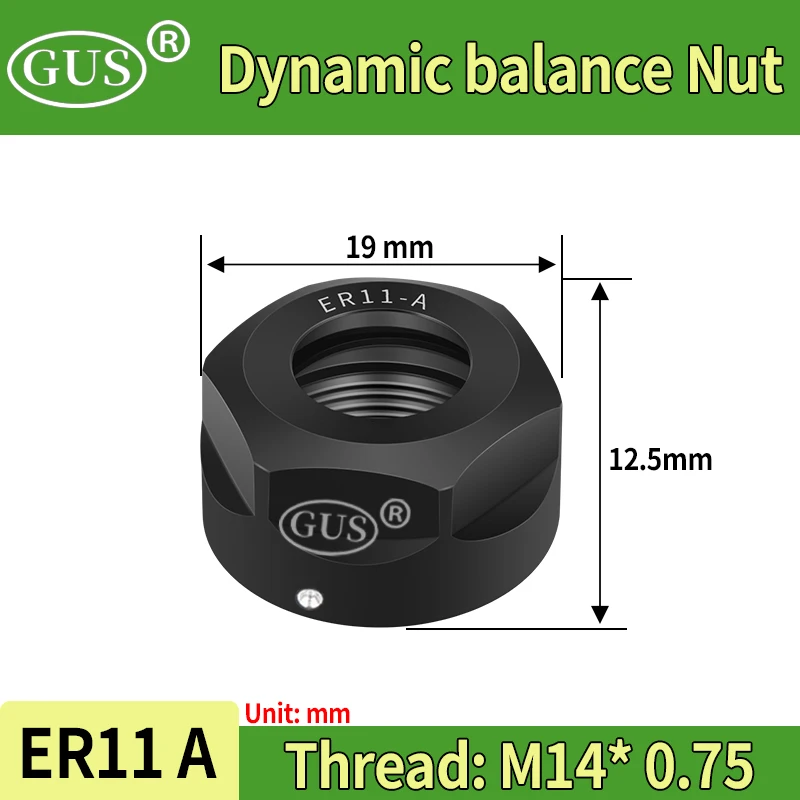 Gus-porca de Pinça para Fixação Mandril de Pinça Cnc Porta-ferramentas bt Balanço Dinâmico Er8 Er11 Er16 Er20 Er25 Er32 um
