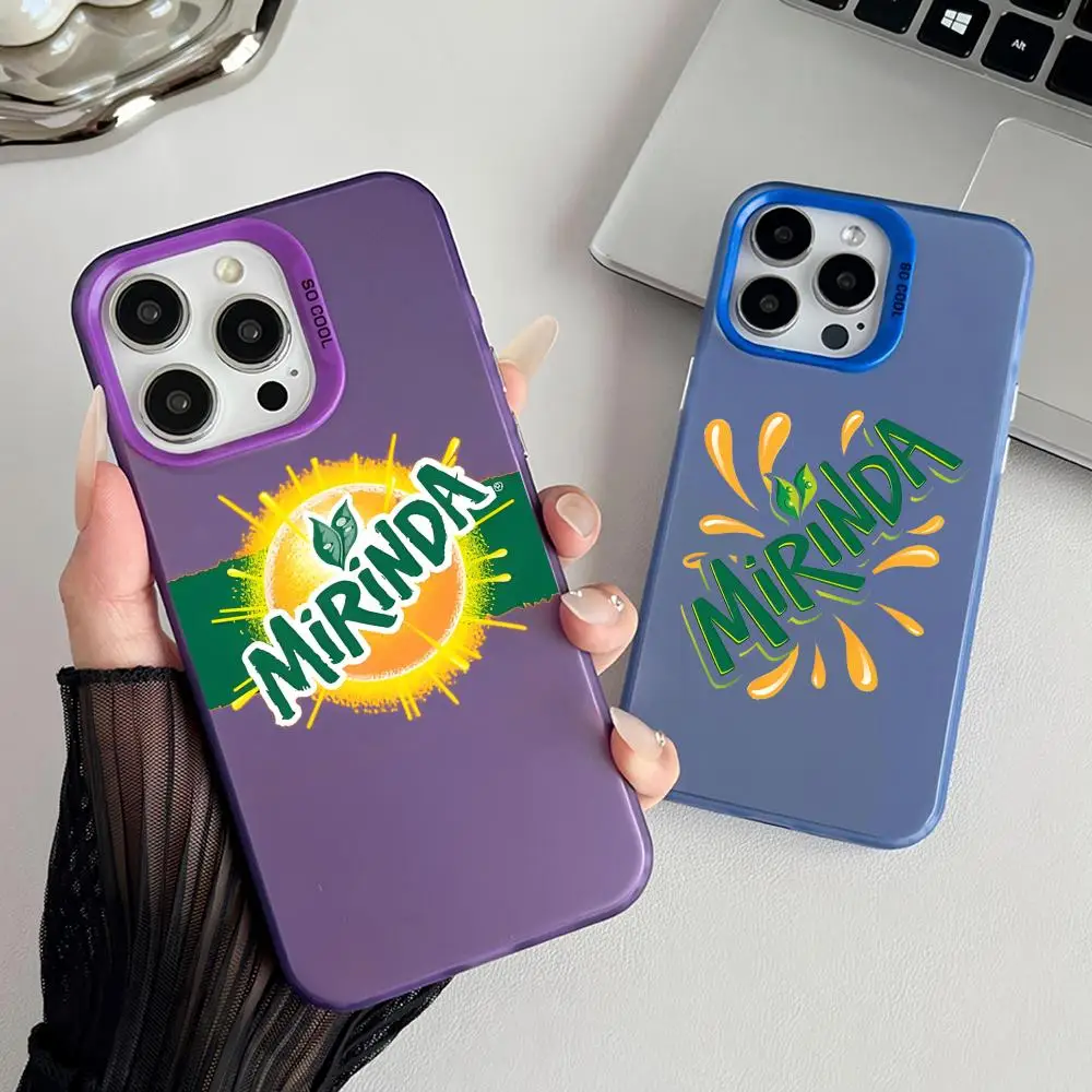 Funda para Teléfono M-mi-rin-da con Diseño de Soda Frutal para iPhone 17 16 15 14 13 Pro Max Air, Colorida, Mate, Láser, Aurora, Resistente a Impactos