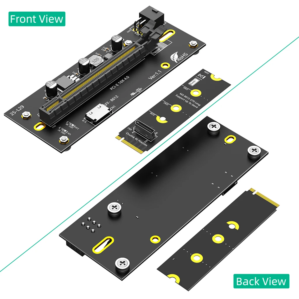 M.2 NVMe zu OCuLink PCIe 4.0 Adapter-Kit, für externe Grafikkarten EGPU & Mini-PC, inklusive Stromkabeln 24+6PIN – Detail 10
