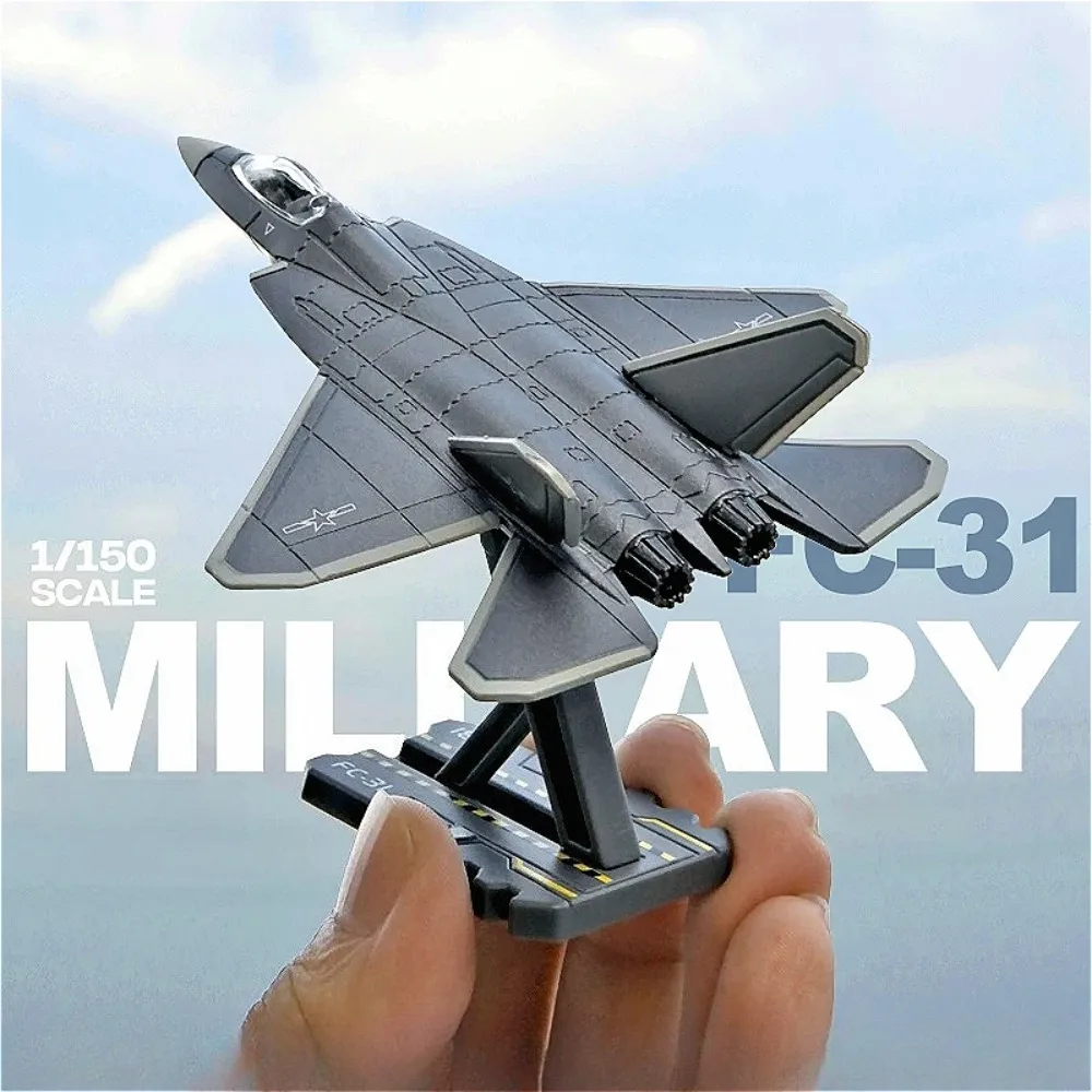 1:150 Scale FC-31 Military Fighter Aircraft Model Toy Realistic Static Design Alloy Diecast Airplane Models Kids Hobby Ornaments