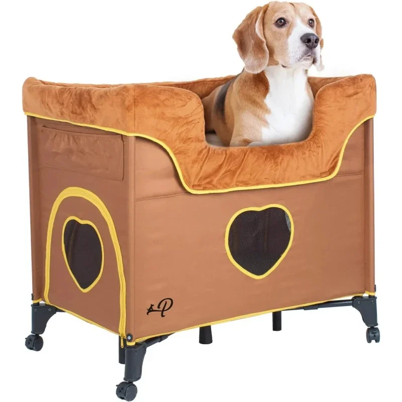 Bedside Lounge Pet Bed, Bunk Bed for Medium Size Pets, Raised Lounge Bed for Cats & Dogs,