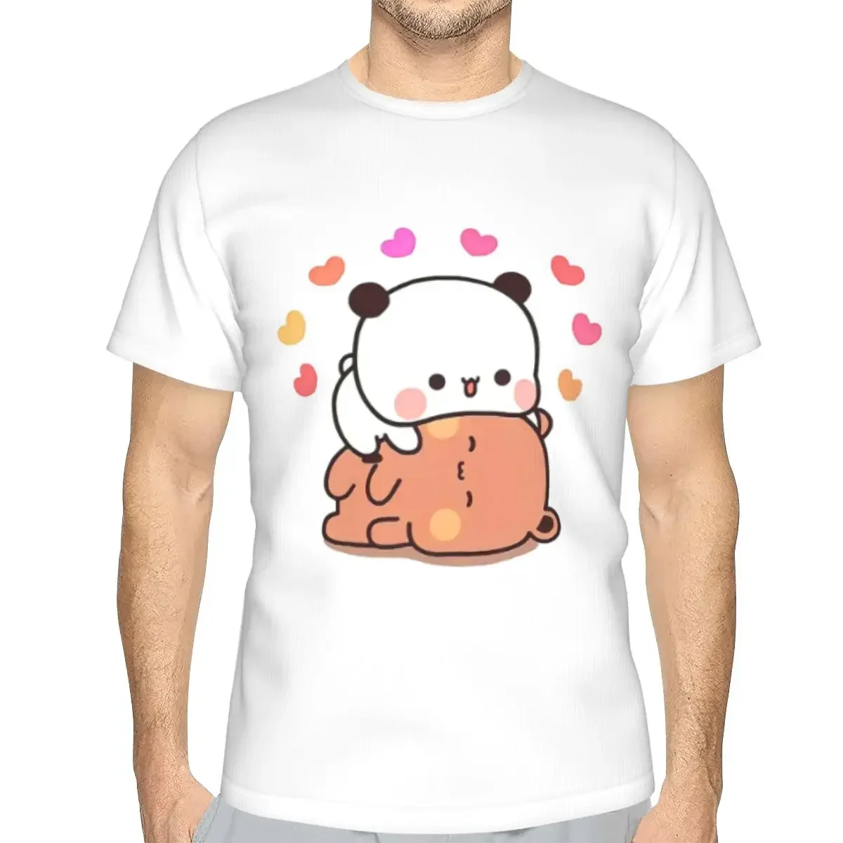 Peach And Goma Bubu Dudu Balloon polyester T-Shirt Men'sFashion T Shirts Men Round Neck Short Sleeve