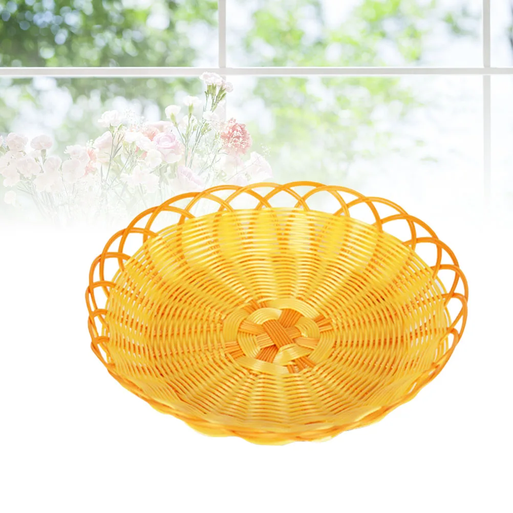 

Fruit Basket Counter Creative Reusable Food Imitation Rattan Kitchen Baskets for