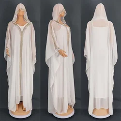 Luxury Abayas Diamonds Muslim Hooded Boubou African Dashiki Dress Turkey Arab Islam Women Evening Morocco Jalabiya Caftan Dubai