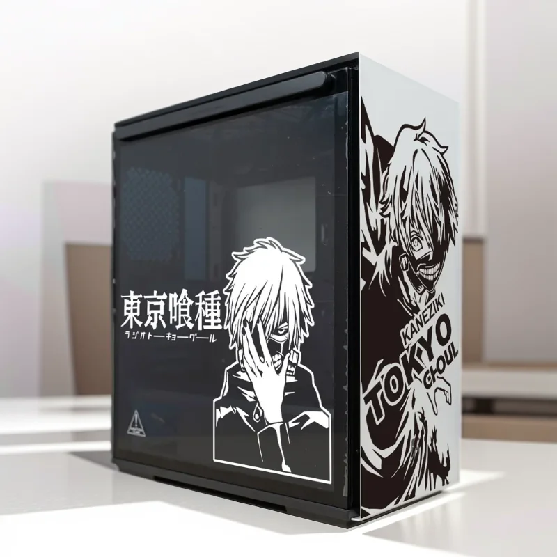 Ghoul Anime Stickers for PC Case,Personality Cartoon Decor Graffiti Decals for Atx Gaming Computer Chassis Skin,Hollow Out