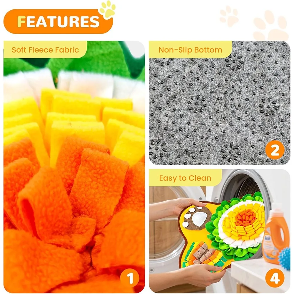 100x80cm Extra Große Hundespielmatte für Schnüffeltraining, Interaktive Slow-Food-Matte zur Stresslinderung, Haustierspielzeug – Detail 5