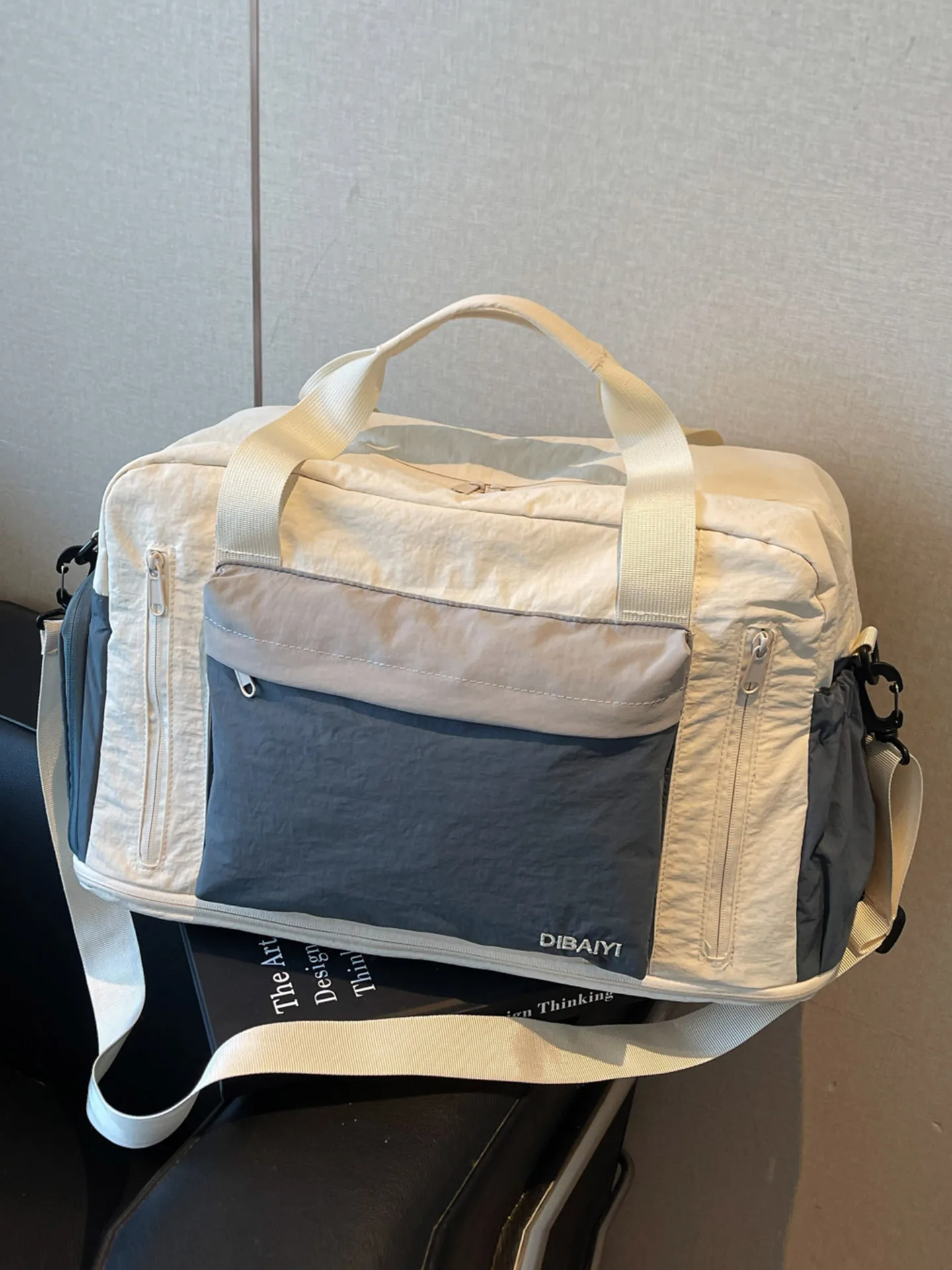 large-capacity-women's-fitness-bag-handheld-travel-bag-yoga-bag-dry-wet-separation-nylon-material-no-foldable-feature