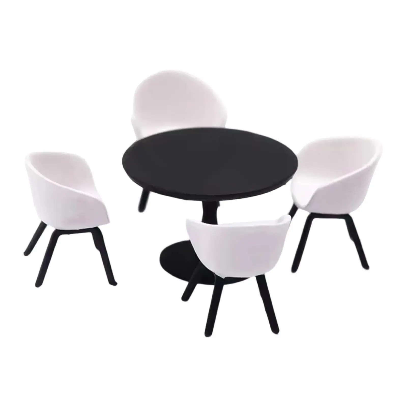 1/64 Scale Miniature Table Chair Set,Resin Furniture Model,Tiny,Decoration,Creative,Desk Chair Set Mini Diorama Accessories