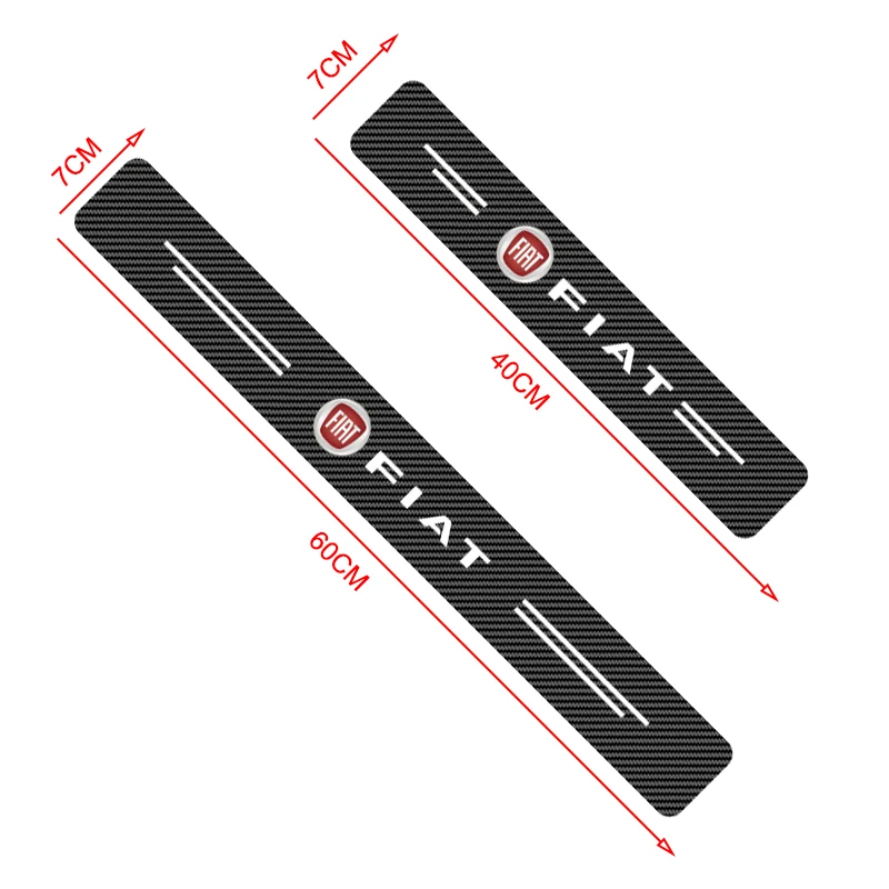 4pcs Carbon Fiber Car Sticker Auto Door Threshold Scratch Waterproof For Fiat 500 124 Aegea Abbas MobiPanda Tipo Car Accessories