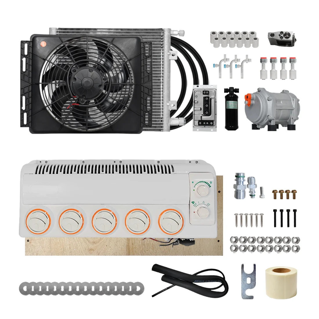 Electric Split Parking Air Conditioner for Light & Heavy Trucks 12V/24V DC Truck Cab Air Cooling Unit Caravan Air Conditioner