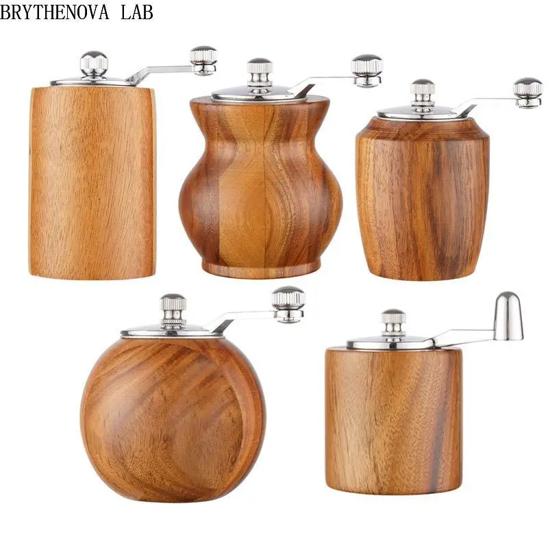 Manual Salt Pepper Grinders Solid Wood Pepper Mills with Adjustable Coarseness by Ceramic Kitchen Rotor Cooking Tool Salt Shaker