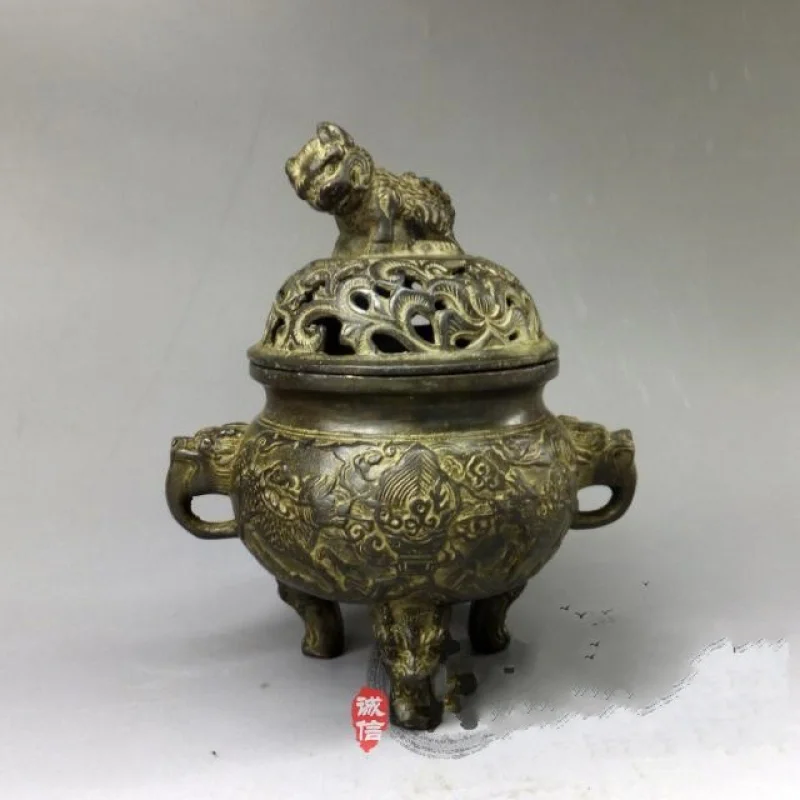 

Antique Style Pure Copper Kirin Incense Burner Ornament Incense Burner Crafts Gift Home Decoration