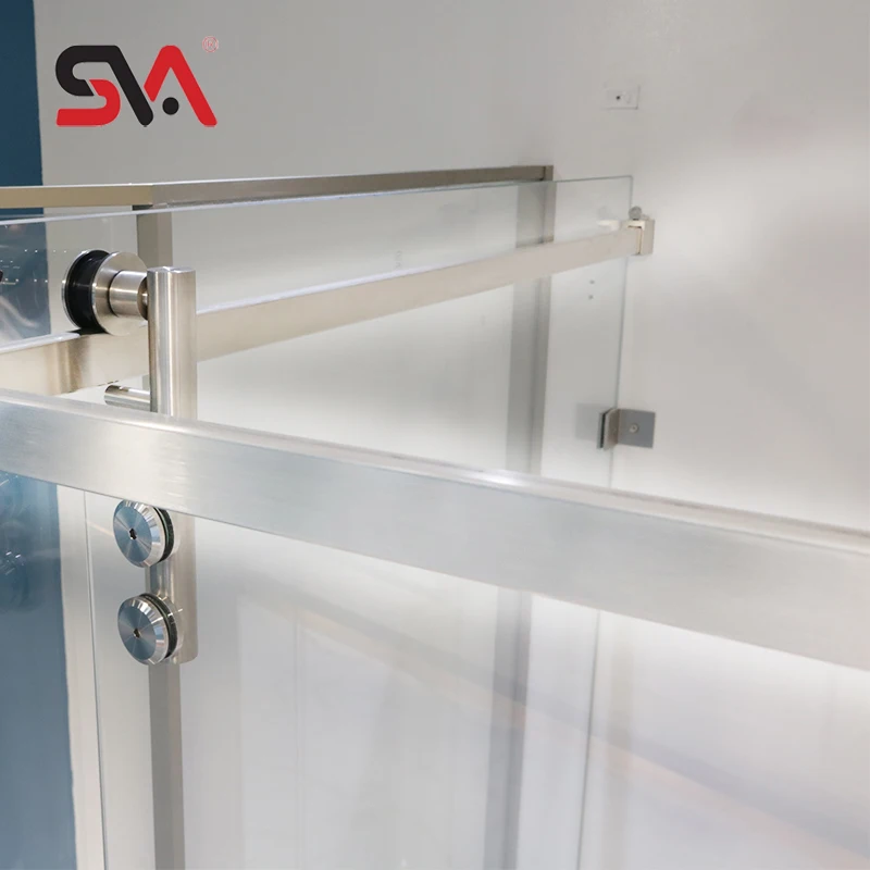 

SVA-8490B Modern 1m Square Stainless Steel SUS304 Roller Aluminium Track Corner Sliding Door Rails for Bathroom Glass Door Used
