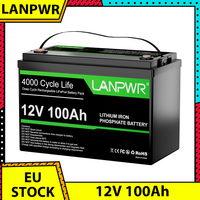 LANPWR 12V 100Ah LiFePO4 Battery Pack, 1280Wh Energy, with 4000+ Deep Cycles & Built-In 100A BMS, Non-Bluetooth