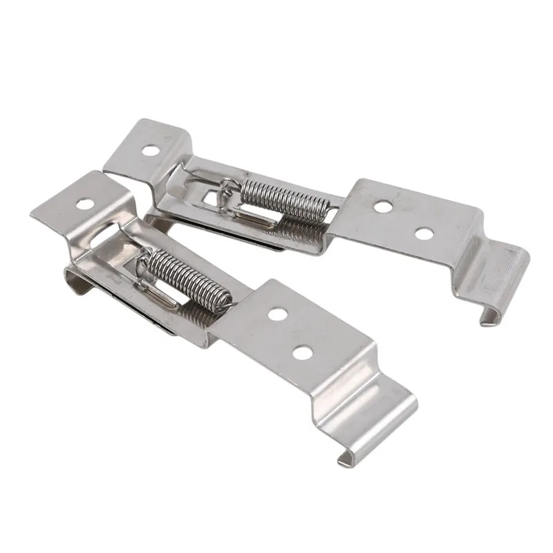 Soporte de acero inoxidable con resorte para matrícula de coche, abrazaderas de soporte para marco de coche, Clips para matrícula de remolque, 2 uds.