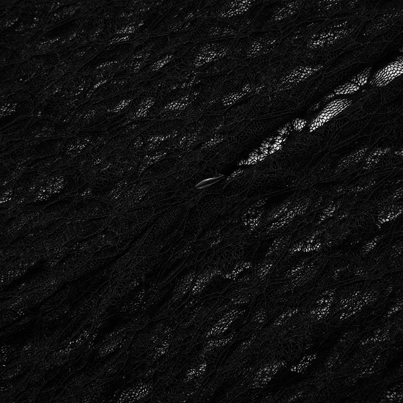 Combinaison transparente en dentelle et maille résille pour femme, barboteuse extensible, une pièce, col roulé, manches longues, tenue de soirée, Clubwear