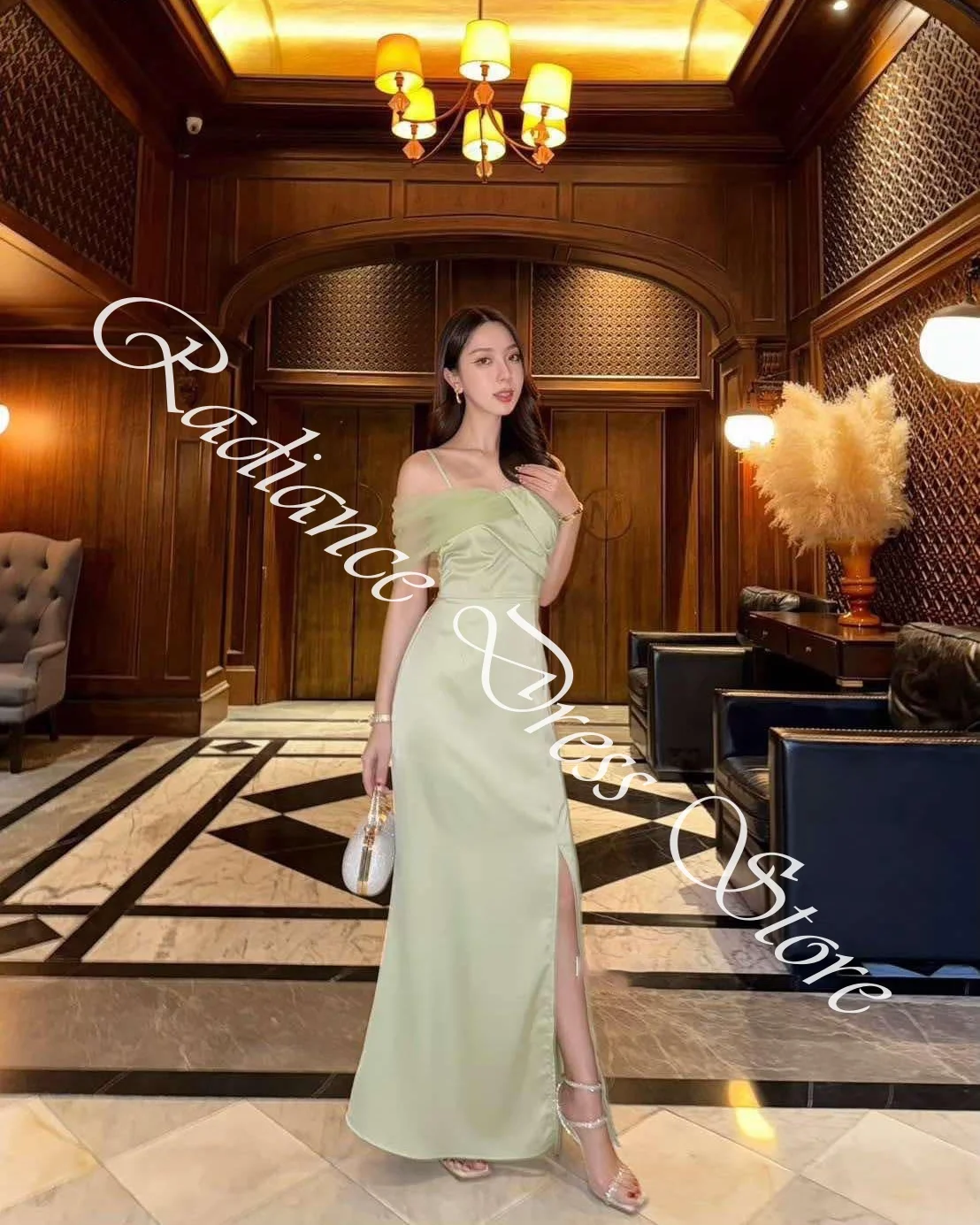 Dostosowane luksusowe satynowe proste suknie wieczorowe z odkrytymi ramionami bez ramiączek pół rękawy suknie na specjalne okazje Temper