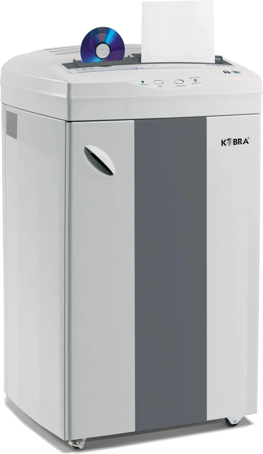 Professional Cross-Cut Paper Shredder with CD/DVD Capability, White and Gray