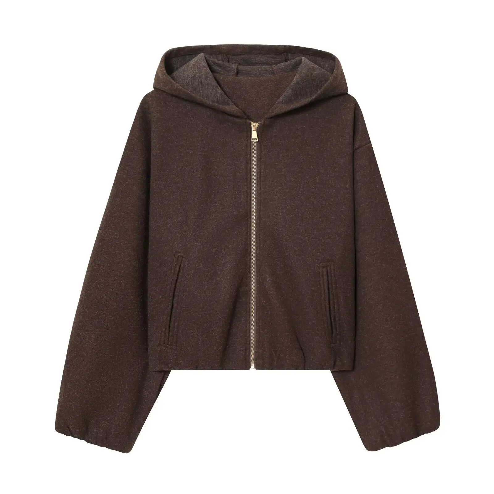 

HipSeam Women Hooded Jacket with Elastic Hem Autumn Fashion Long Sleeve Pocket Zipper Women's Coats Female Chic Tops