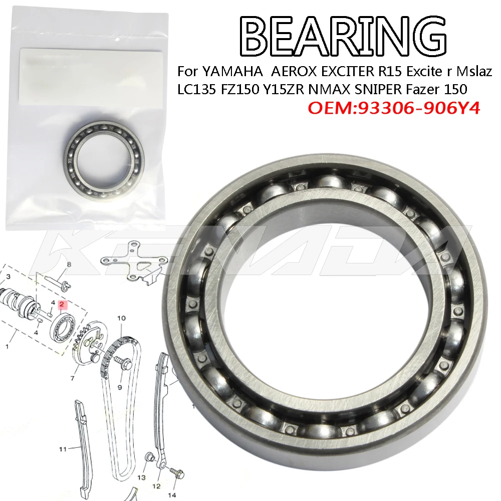 CAM SHAFT BEARING For YAMAHA AEROX EXCITER R15 Excite r Mslaz LC135 FZ150 Y15ZR NMAX SNIPER Fazer 150 Crosser 150 YBR 125 YS 150