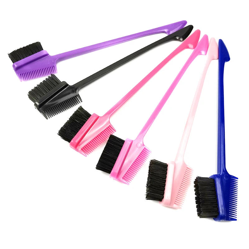 Multifunções escova de borda do cabelo, sobrancelha dupla, pente de cabelo profissional, escovas de sobrancelha, ferramenta cosmética, 2 em 1