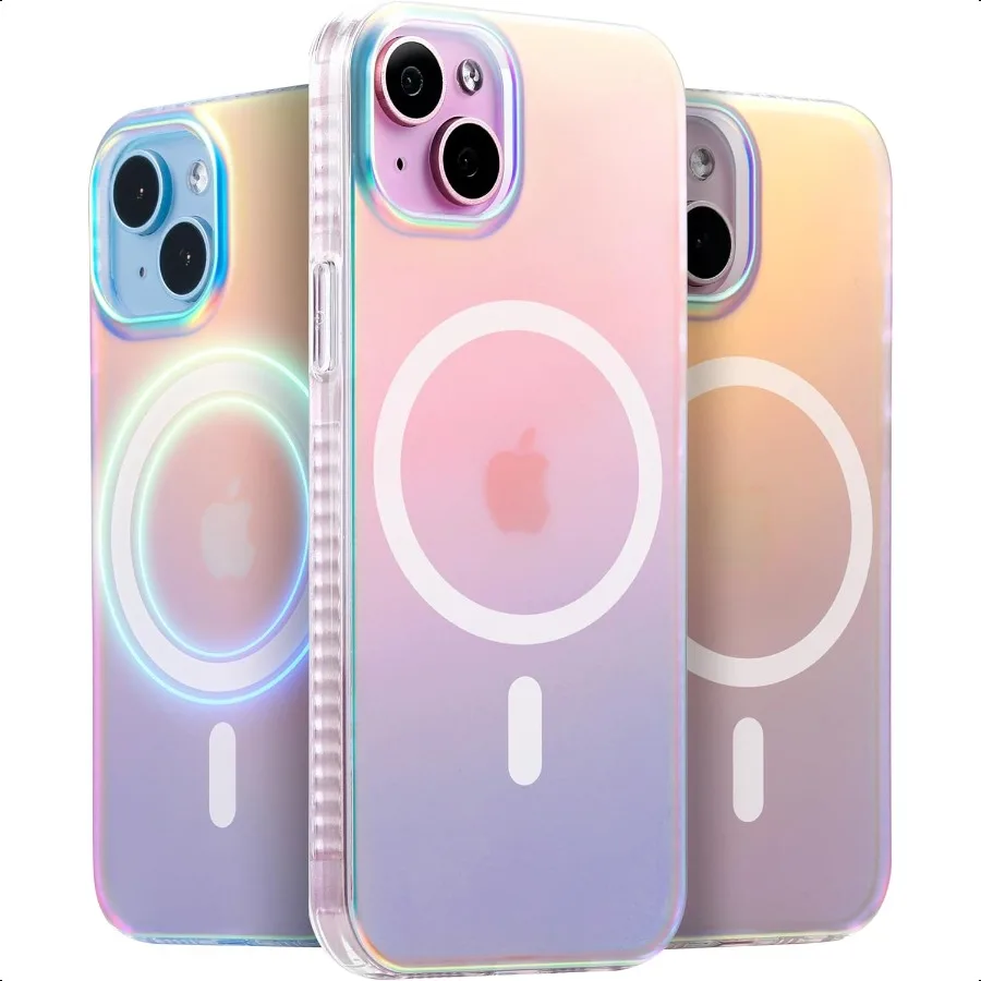 

LONLI Hue Magnetic Case for iPhone 15 [Compatible with Magsafe] [360 ShockAbsorbent Bumper] [Cute and Unique Phone Cover for Gi
