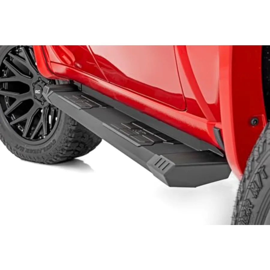 

Ram 1500/2500/3500 running boards for truck cab use, aluminum, black, non-slip 5-inch wide step with easy bolt-on installation