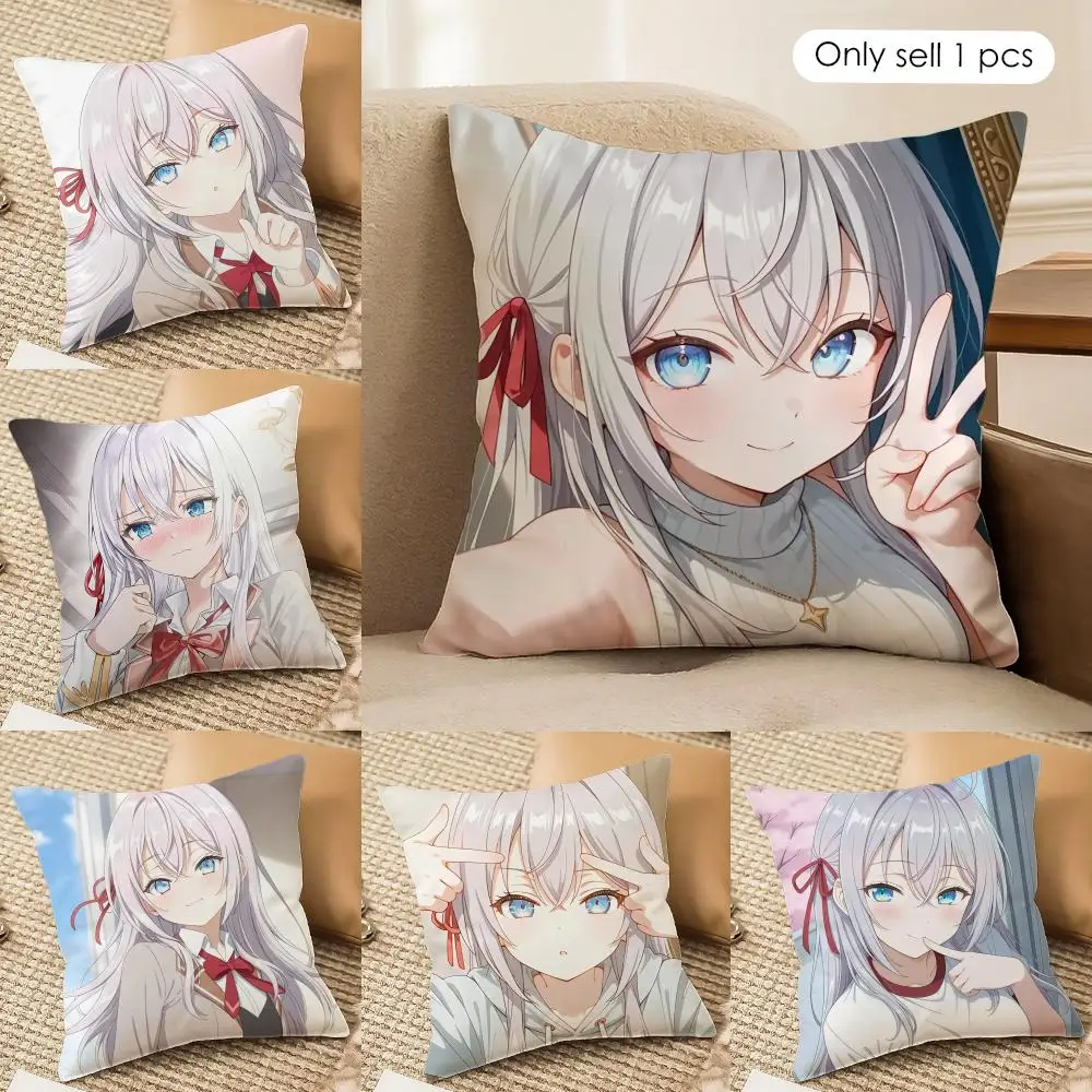 Kawaii A-Alya Feelings In Russian Cushion Cover Silky Short Plush Invisible Zipper Dustproof Sofa Pillow Case For Home Decor