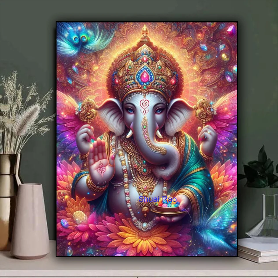 Ganesh Goddess Diy diamond Mosaic Full Square Round Diamond Painting New 2025 Embroidery Cross Stitch kits Hindu god,Home Decor