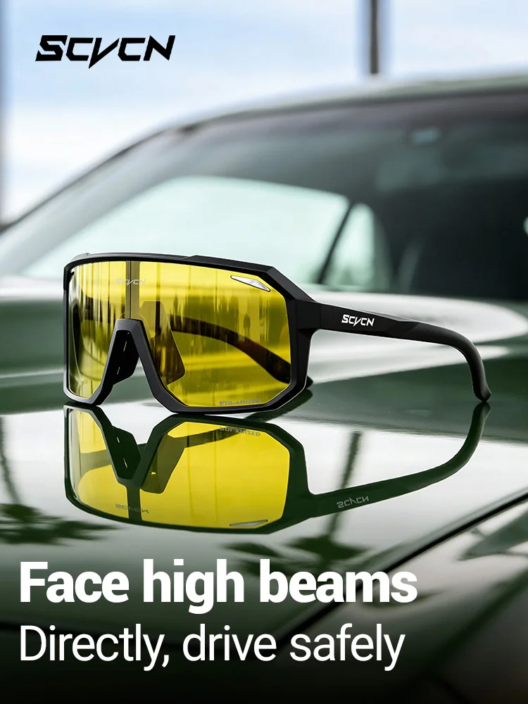 AliExpress SCVCN Polarized Yellow Night Driving Fishing Glasses Cycling Equipment Outdoor Sports Bike Eyewear Camping Running Accessories