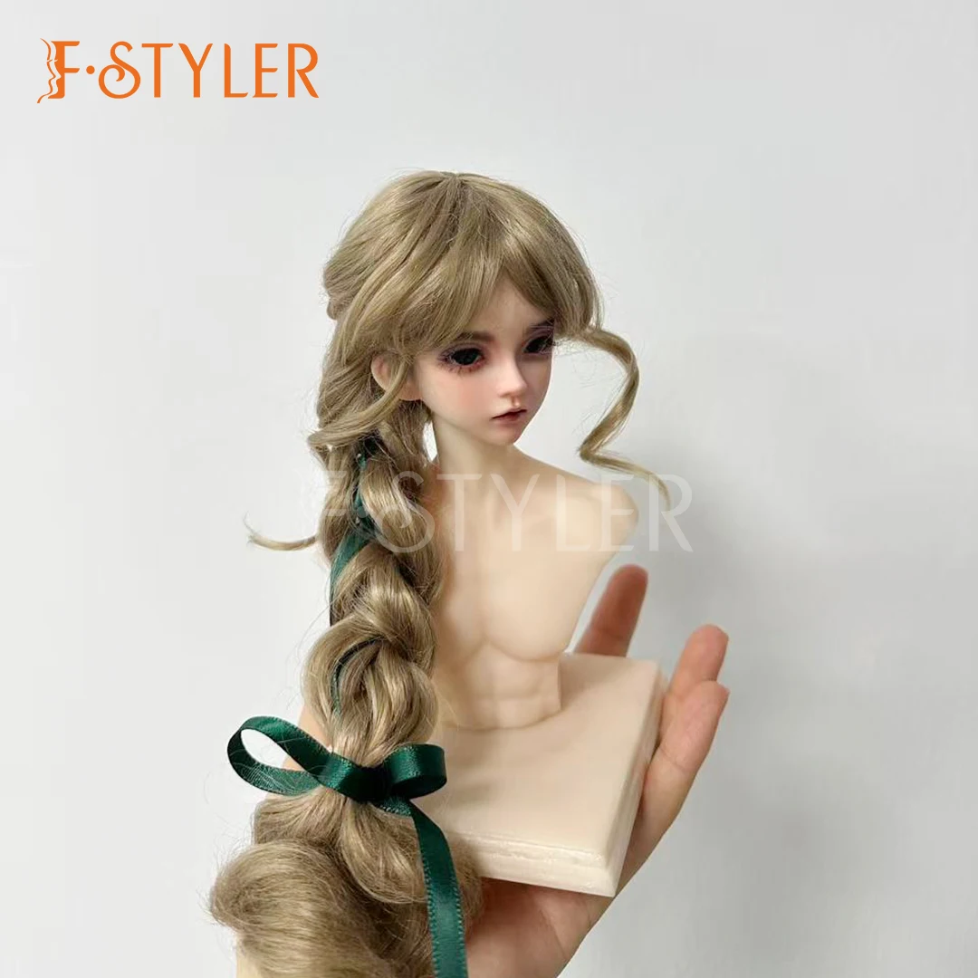 

FStyler Synthetic Mohair Doll Wig with Bangs for BJD Long Curly Fluffy Hair 1/3 1/4 1/6 Dolls Wigs Toys Dressup Accessories