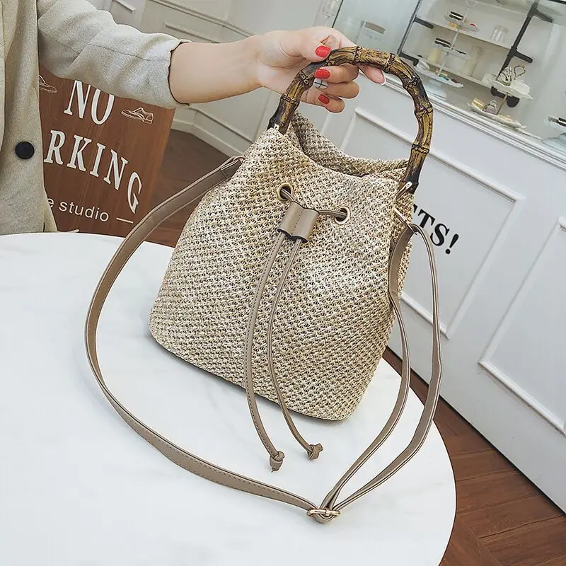 Large Capacity Shoulder Women's Bag 2022 Bucket Straw Casual Designer Crossbody Bags for Women Summer Fashion Female Handbags