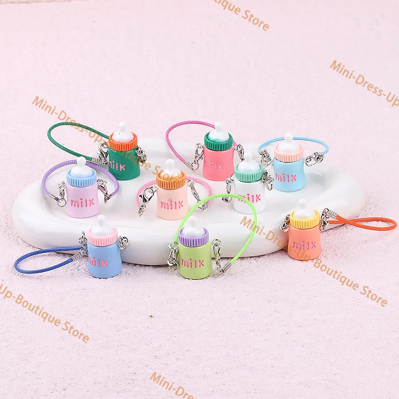 

15-17cm Labubu Mini Baby Bottle Charm Adorable Plush Doll Pendant Cute Tiny Feeding Accessory Kawaii Nursery Gift