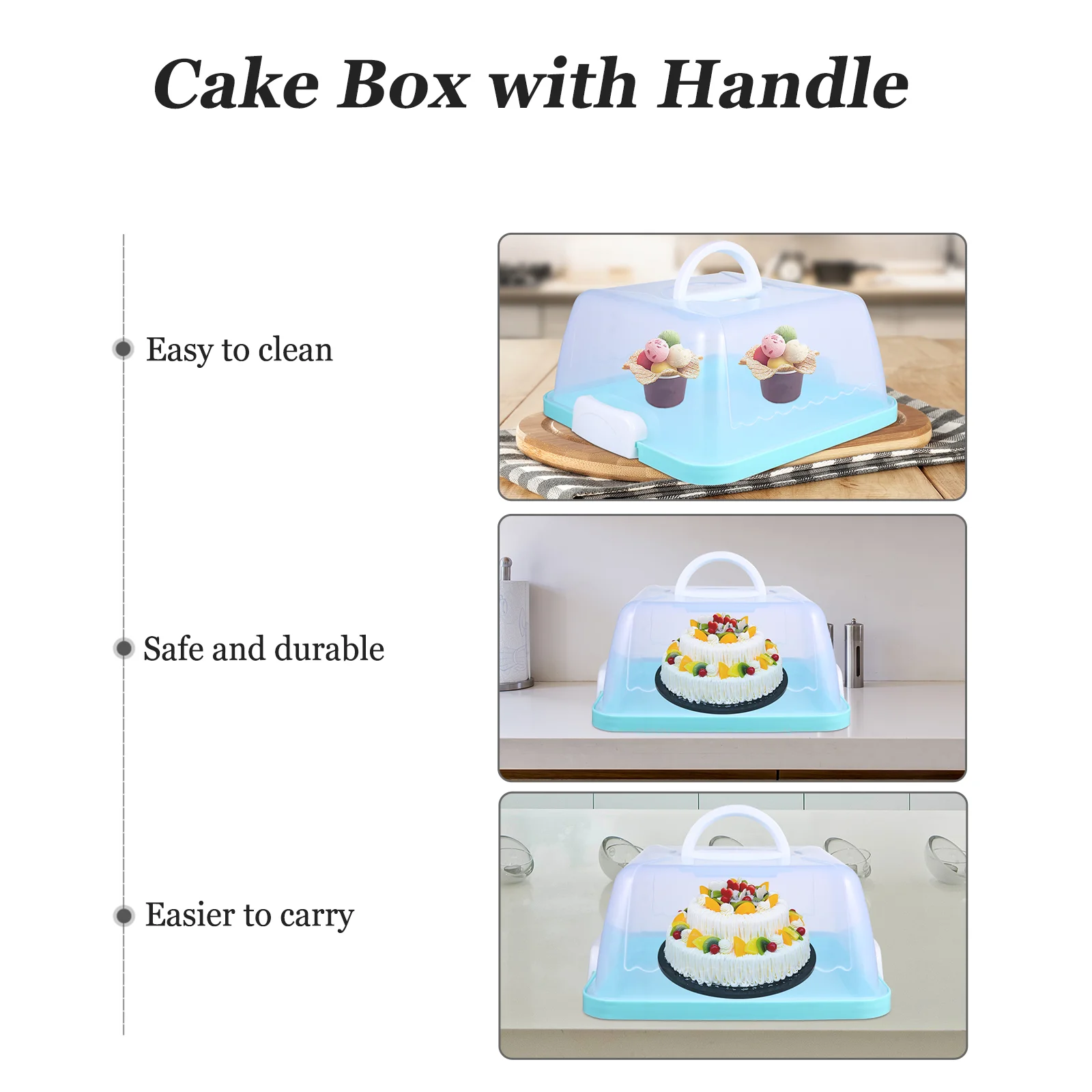 Portable Cake Box Packaging Cupcake Carrier Container Leak-proof Boxes Plastic Holder Eco-friendly