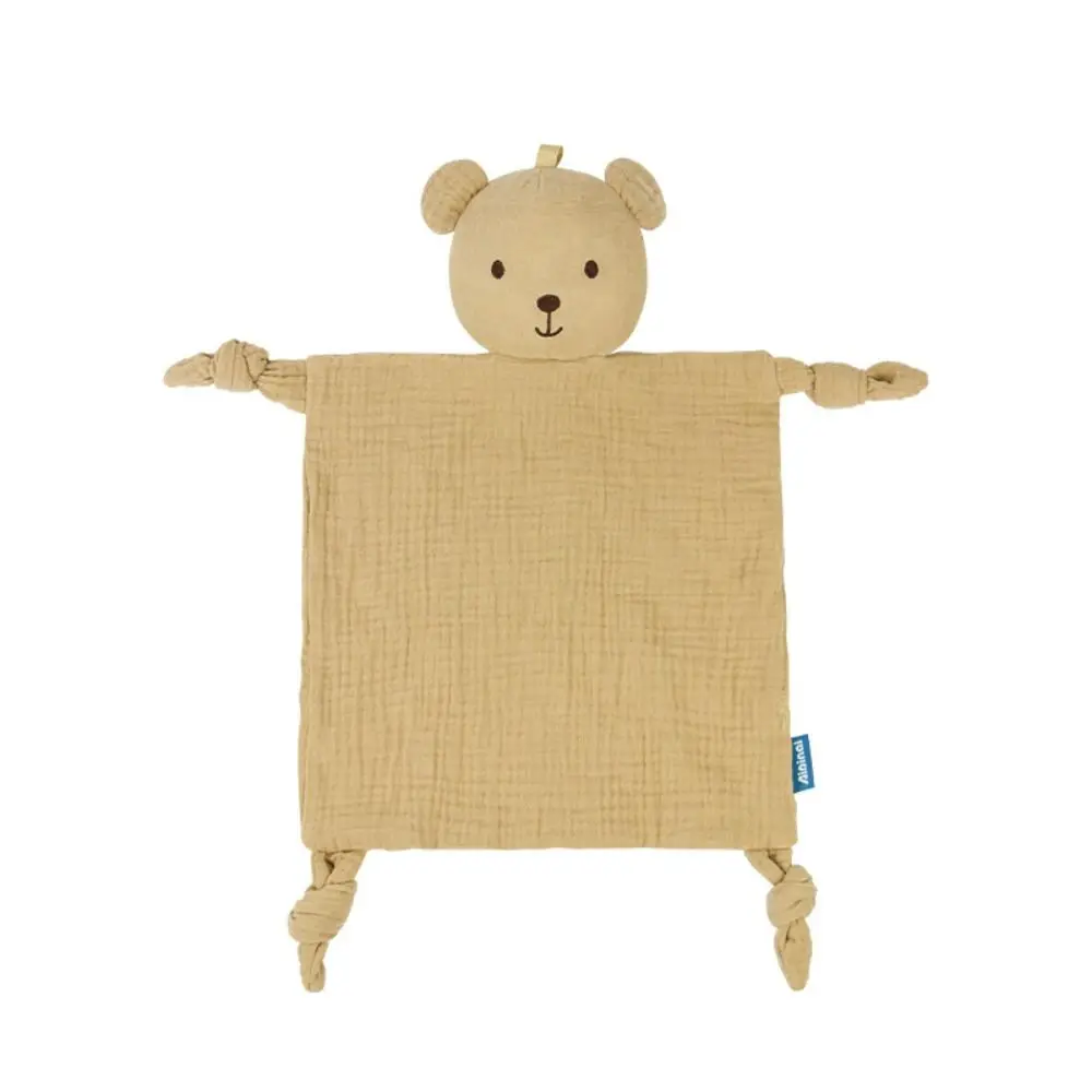 Bonito macio bebê algodão gaze cobertor orelhas de coelho brinquedo sensorial acalmar apaziguar toalha bonito boneca dos desenhos animados lenço crianças sono